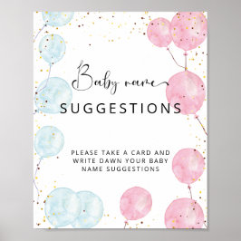 Vorschläge für Babynamen Geschlecht Aufdeckung des Poster