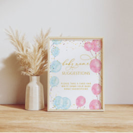 Vorschläge für Babynamen Geschlecht Aufdeckung des Poster