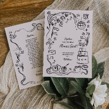 Vorschlagskarte für das handgezeichnete Blumengebl