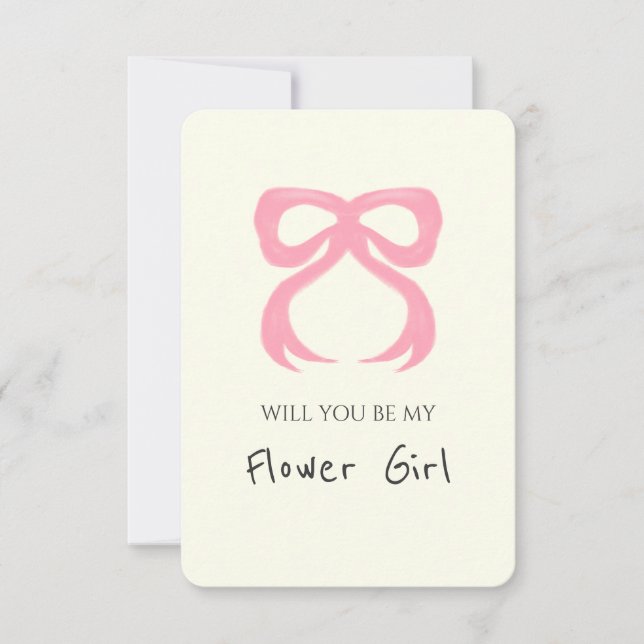 Vorschlagskarte für das Whimsical Chic Pink Bow Fl Einladung (Vorderseite)