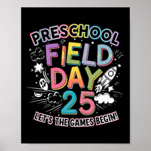 Vorschul-Feldtag 2025 Lass Die Spiele beginnen Kin Poster