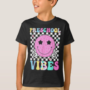 Vorschul-Stimmung Lächeln Gesicht Zurück zur Schul T-Shirt