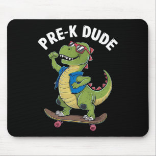 Vorschul-Typ Dinosaurier Skateboard fahrende Kinde Mousepad