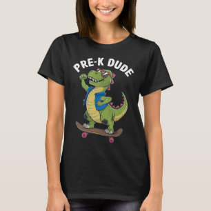 Vorschul-Typ Dinosaurier Skateboard fahrende Kinde T-Shirt