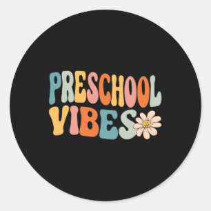 Vorschul-Vibes Cute Retro Zurück zur Schule Runder Aufkleber