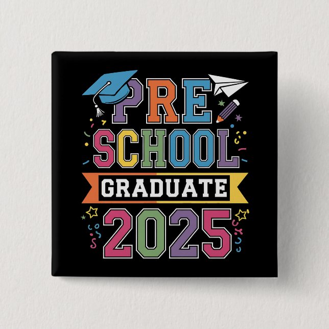 Vorschulabschluss 2025 Abschluss Vorschule Button (Vorderseite)