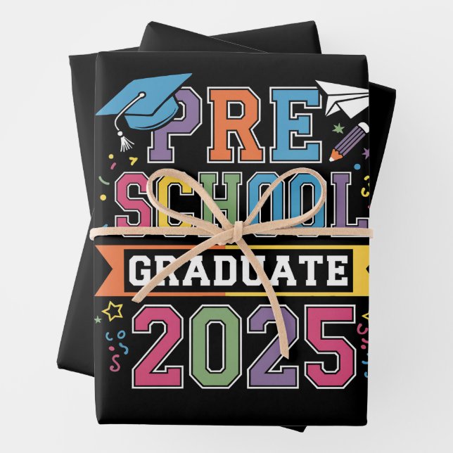 Vorschulabschluss 2025 Abschluss Vorschule Geschenkpapier Set (Beispiel)