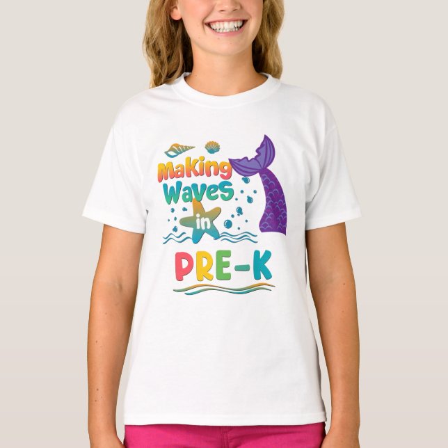 Vorschulalter Meerjungfrau Zurück zur Schule Shirt (Vorderseite)