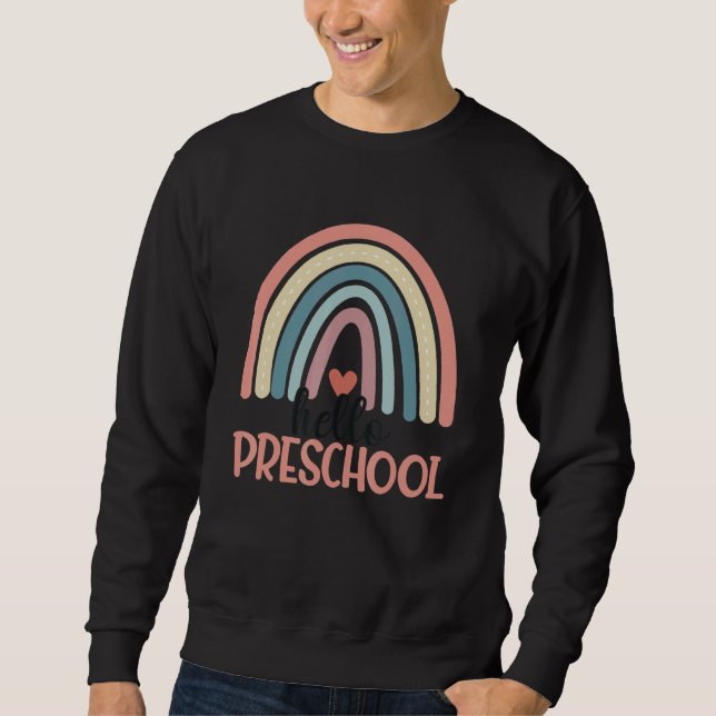 Vorschule Boho Regenbogen Hallo Vorschule Regenbog Sweatshirt (Vorderseite)