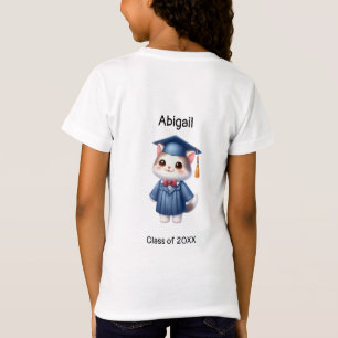Vorschule Girl Graduate Name Niedlich Cat T-Shirt