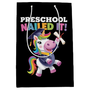 Vorschule Hat es geschafft Einhorn Abschlussmütze Mittlere Geschenktüte
