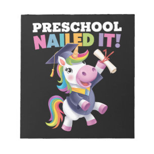 Vorschule Hat's gepackt Einhorn Absolventenmütze Notizblock