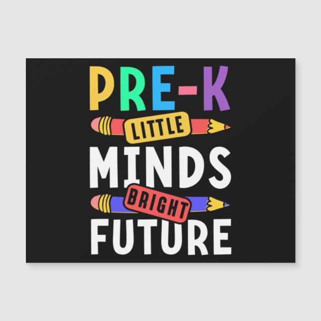 Vorschule Kinder zurück in die Schule Kleine Minds Magnetkarte (Vorderseite)