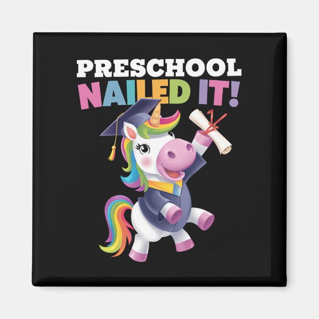 Vorschule nagelte It Unicorn Graduation Cap Magnet (Vorne)