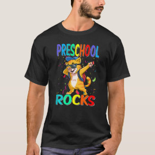 Vorschule Rocks Katze Zurück Zur Schule T-Shirt