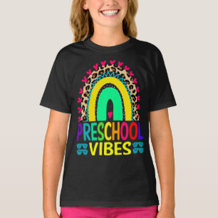 Vorschule Vibes Rainbow Leopard Zurück zur Schule T-Shirt