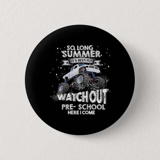 Vorschule Zurück zur Schule Abschied Sommer Monste Button (Vorderseite)