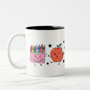 Vorschule Zurück zur Schule Süße Doodle Zweifarbige Tasse