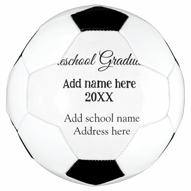 Vorschulen Abschluss Name der Schule hinzufügen Fußball (Vorderseite)