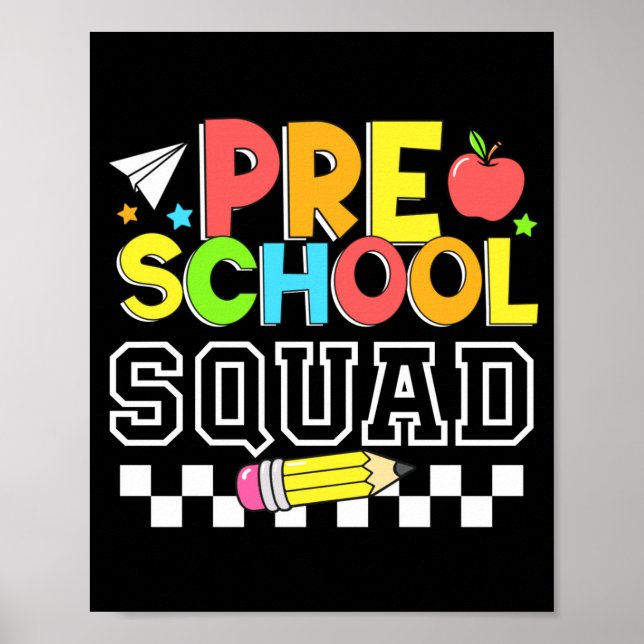 Vorschulkinder glücklich erster Schultag Kinder Poster (Vorne)