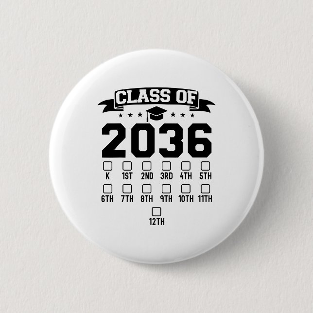 Vorschulklasse von 2036 Erster Schultag Check  Button (Vorderseite)