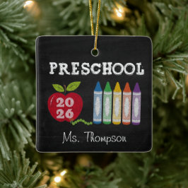 Vorschullehrer 2026 Geschenk Name Ornament