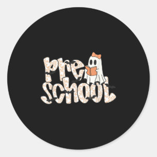 Vorschullehrer Halloween-Geisterlehrer liest Runder Aufkleber