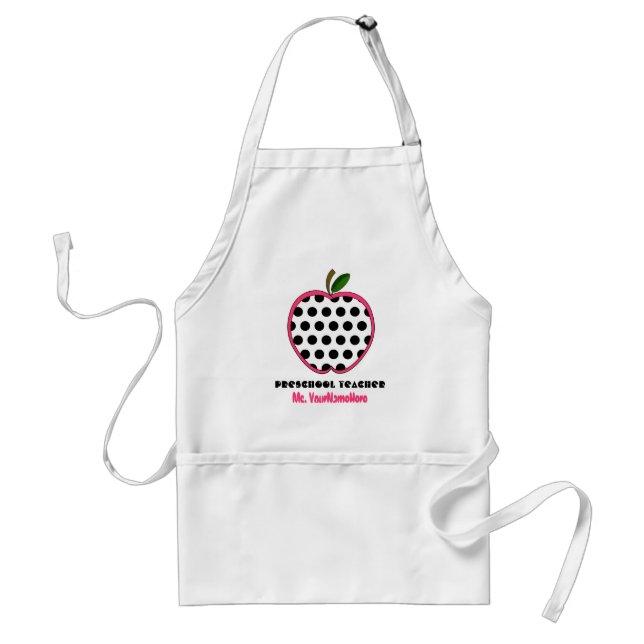 Vorschullehrer-Schürze - Polka-Punkt Apple Schürze (Vorne)