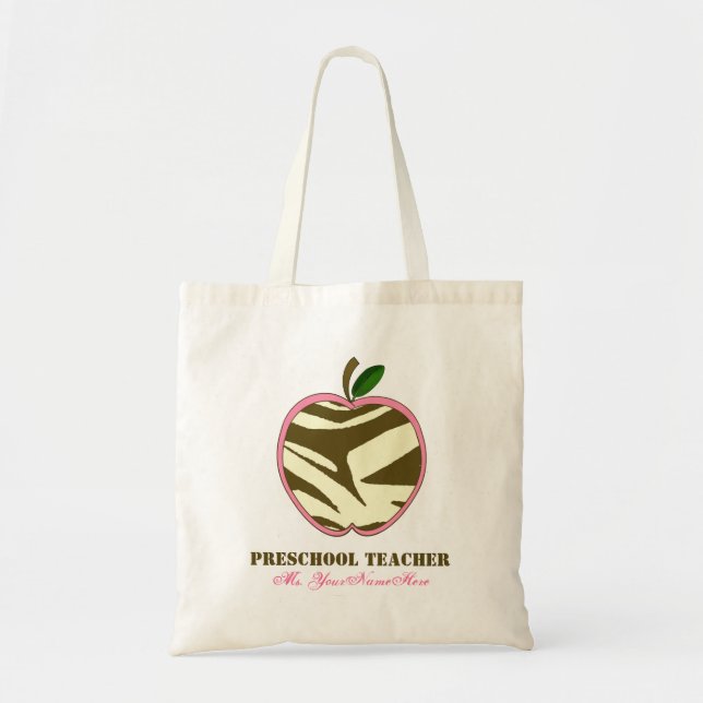 Vorschullehrer-Tasche - Brownzebra-Druck Apple Tragetasche (Vorne)
