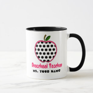 Vorschullehrer-Tasse - Polka-Punkt Apple Tasse