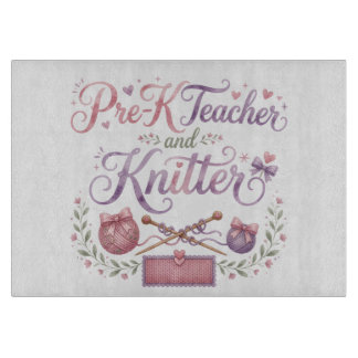 Vorschullehrer und Stricker Dekoratives Glas Schne Schneidebrett