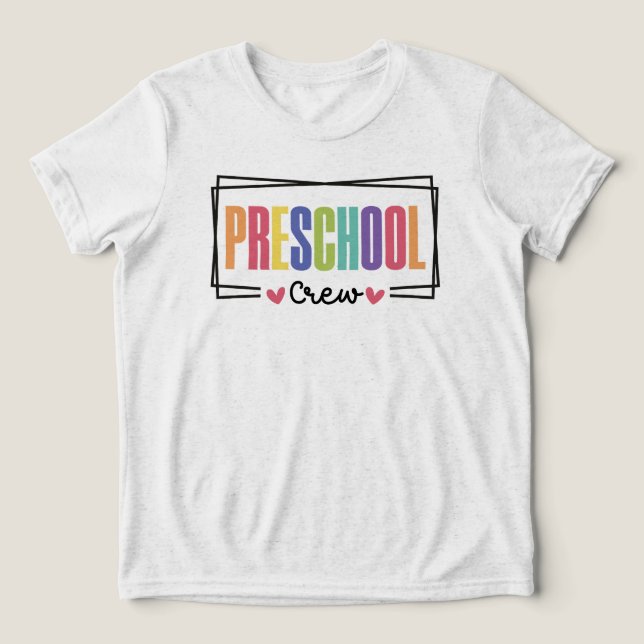 Vorschulteam Crew Tri-Blend Shirt (Design Vorderseite)