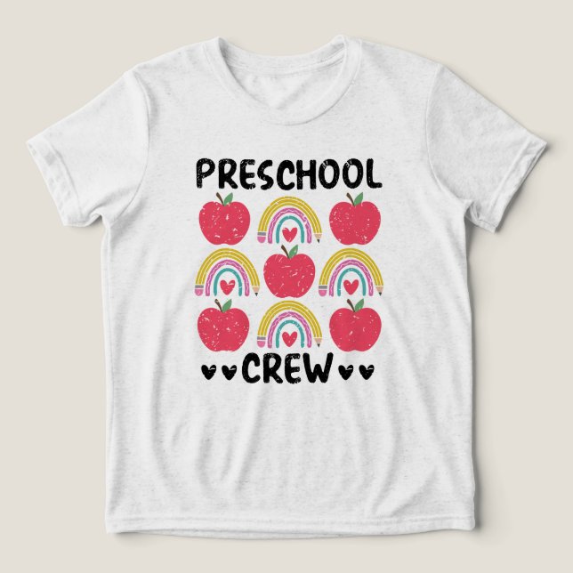 Vorschulteam Crew Tri-Blend Shirt (Design Vorderseite)