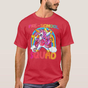 Vorschulviertel-Dabbing-Einhorn Niedlich zurück na T-Shirt