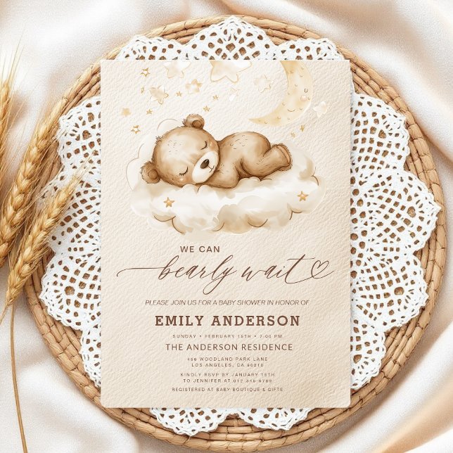 Vorsicht Abwarten Beige Geschlecht neutrale Babydu Einladung (Von Creator hochgeladen)