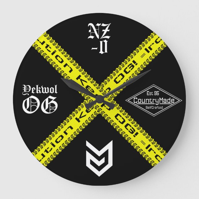 Vorsicht - Acrylwand-Uhr Große Wanduhr (Vorderseite)