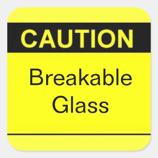 Vorsicht Aufkleber für das aufbrechbare Glas (Vorderseite)