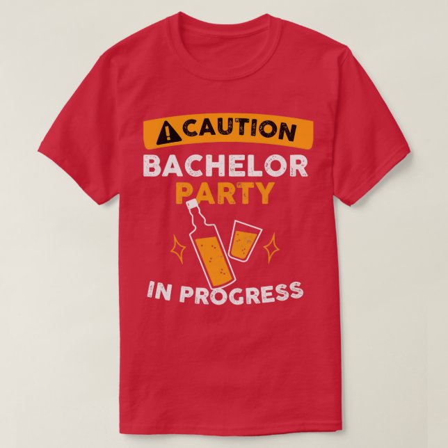 Vorsicht Bachelor Party Funny Bachelor Party Gesch T-Shirt (Design vorne)
