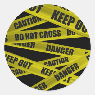 Vorsicht-Band-Aufkleber Runder Aufkleber