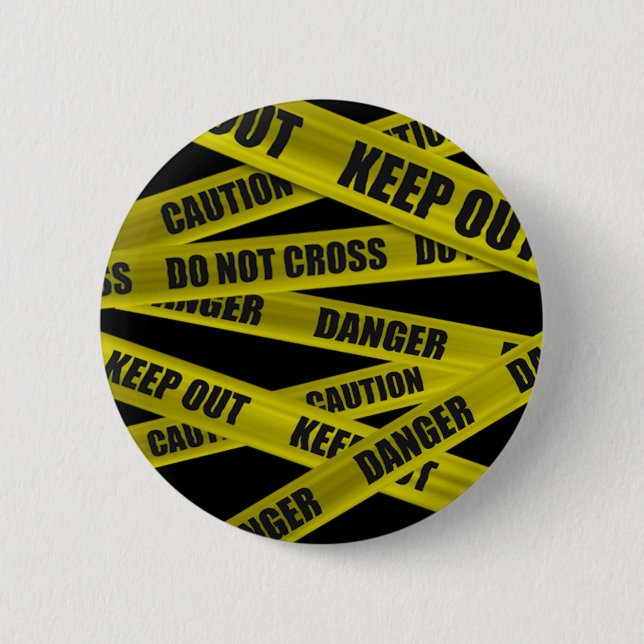 Vorsicht-Band-Knopf Button (Vorderseite)