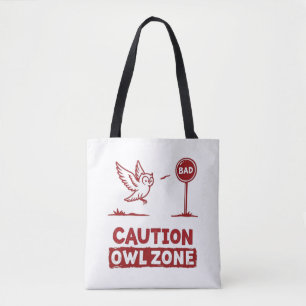 Vorsicht bei der Eule-Zone - Design der abgespielt Tasche