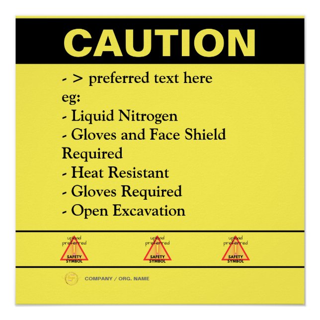 Vorsicht bei der kundenspezifischen Bausicherheit Poster (Vorderseite)