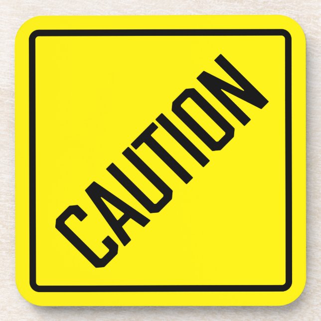 Vorsicht bei hartem Kunststoff-Untersetzer Getränkeuntersetzer (Vorderseite)