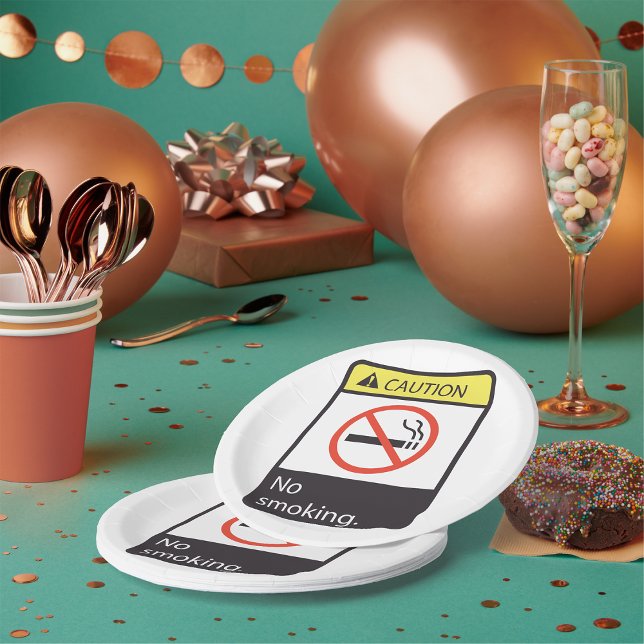 Vorsicht bei Rauchverbot Pappteller (Von Creator hochgeladen)