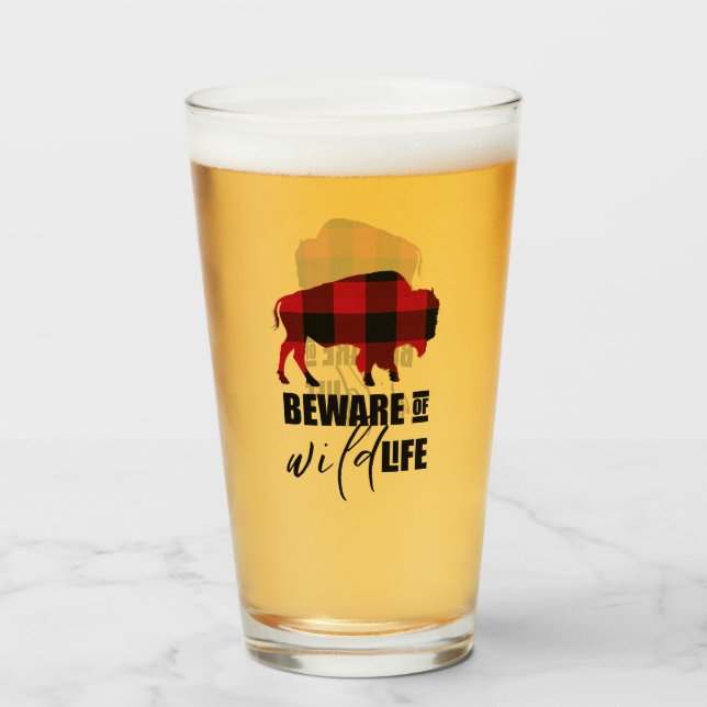Vorsicht bei Wild Life Buffalo Kariert ID669 Glas (Vorne (Gefüllt))