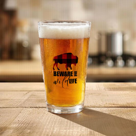 Vorsicht bei Wild Life Buffalo Kariert ID669 Glas