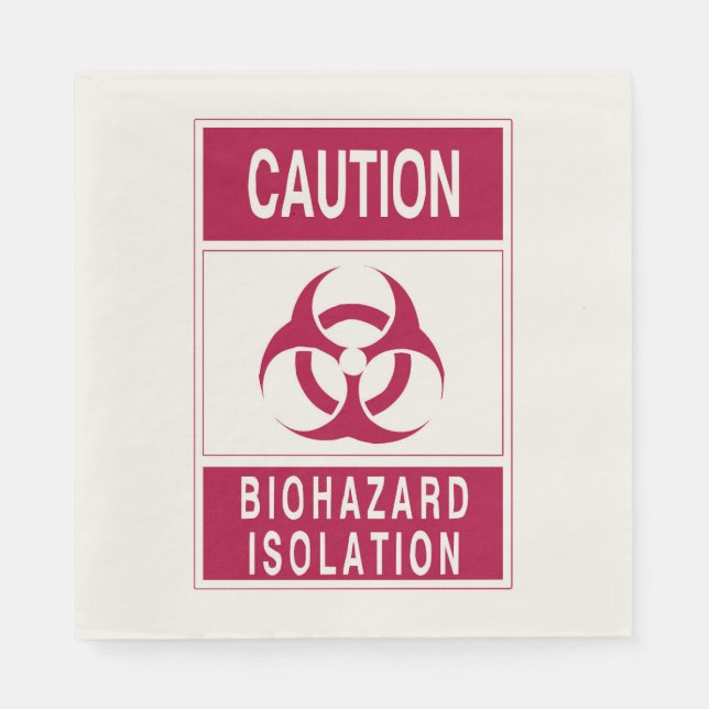 Vorsicht Biogefährdung Serviette (Vorderseite)