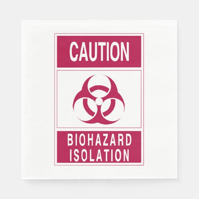 Vorsicht Biogefährdung Serviette (Vorderseite)