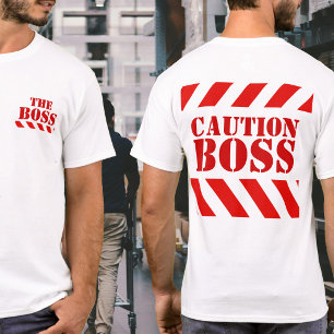 Vorsicht BOSS Warnstreifen rot-weißes T-Shirt
