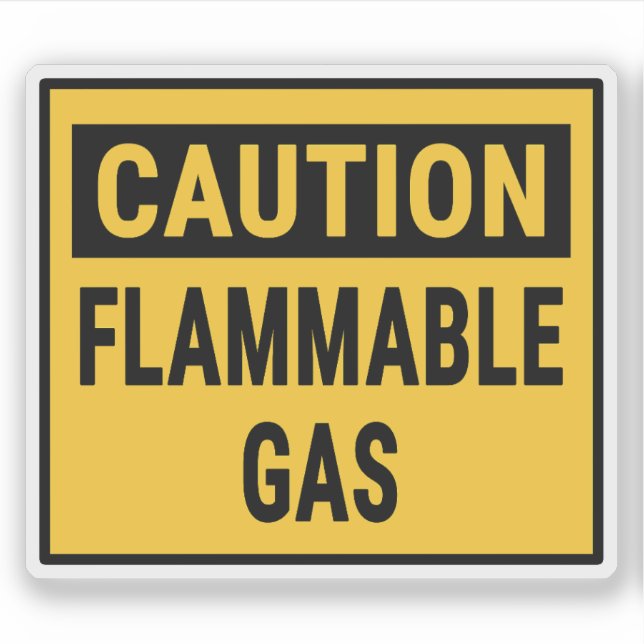 Vorsicht brennbares Gas Aufkleber (Vorderseite)